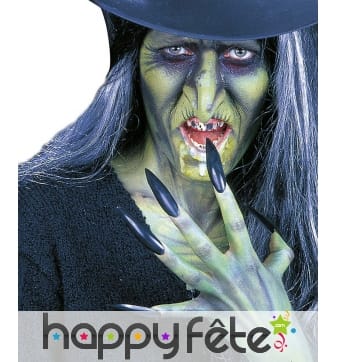 Longs faux ongles noirs de sorcière