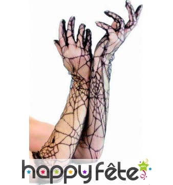 Longs gants transparents style toile d'araignée