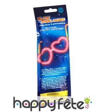Lunettes lumineuses en forme de coeur