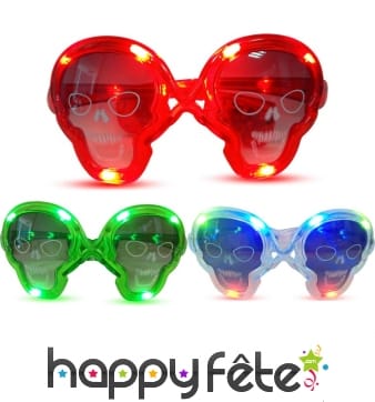 Lunettes lumineuses tête de mort