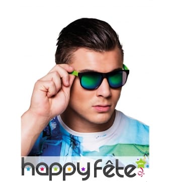 Lunettes miroir monture verte