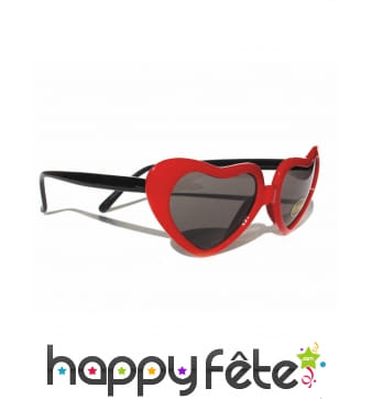 Lunettes monture rouge en forme de coeur