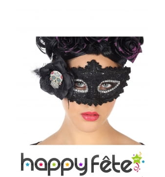 Loup noir en dentelle Calaveras dia de los muertos