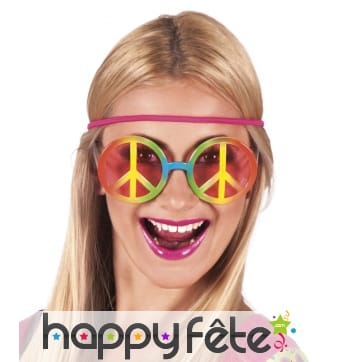 Lunettes peace and love dégradé multicolore