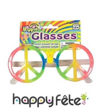 Lunettes peace and love multicolores