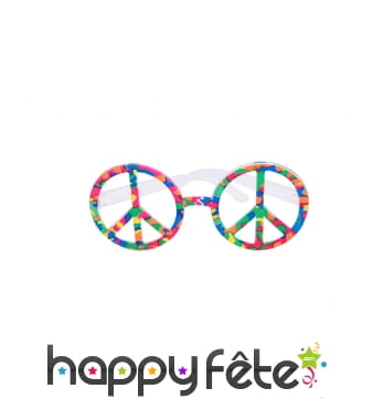 Lunettes peace and love très colorées