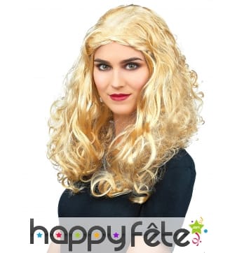 Longue perruque blonde frisée