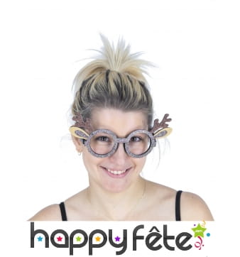 Lunettes renne à paillettes pour adulte