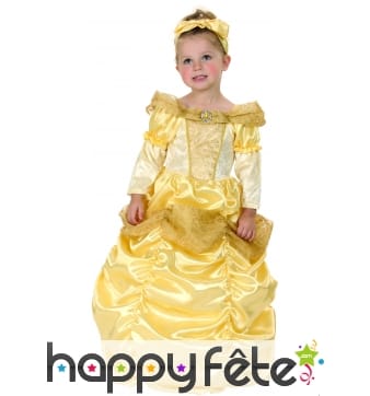 Longue robe bouffante dorée de petite princesse
