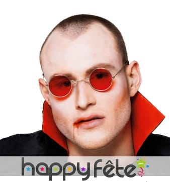 Lunettes rondes et rouges de vampire