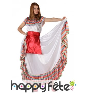 Longue robe mexicaine traditionnelle pour femme