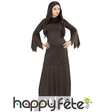 Longue robe noire pointue de sorcière, adulte