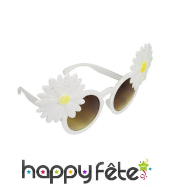 Lunettes style hippie avec marguerites