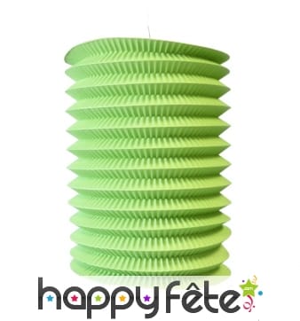 Lampion vert anis cilyndrique