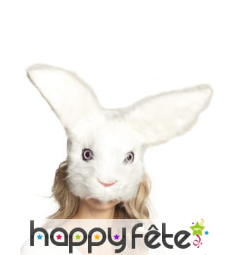 Masque de lapin avec pelage pour adulte