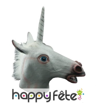 Masque de licorne blanche intégral