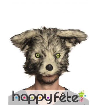 Masque de loup effet peluche pour adulte