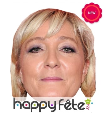 Masque de Marine Le Pen en carton