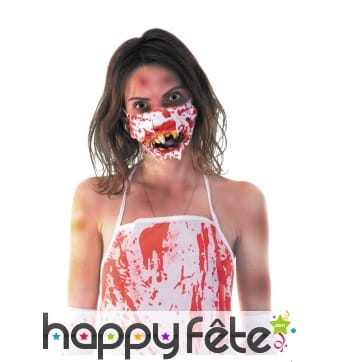 Masque de médecin bouche zombie ensanglantée