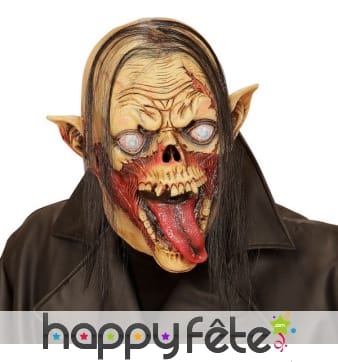 Masque de monstre squelette avec grande langue