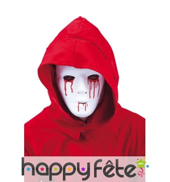 Masque facial blanc uni larmes de sang pour homme