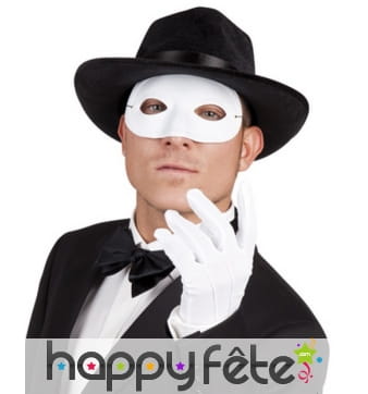 Masque loup blanc uni pour adulte