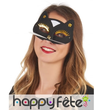 Masque loup de chat noir