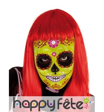 Masque vert Dia De Los Muertos pour enfant