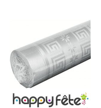 Nappe argent damassée 1.20m x 6 m