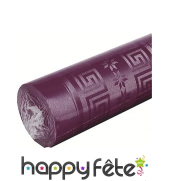 Nappe aubergine damassée 1.20m x 6 m