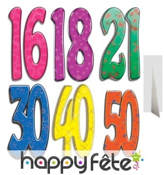 Nombre d'anniversaire géant en carton plat, 171cm
