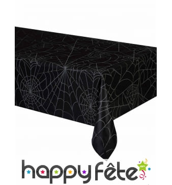 Nappe noire imprimé toiles d araignées