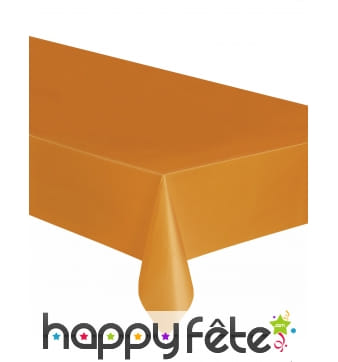 Nappe orange unie en plastique