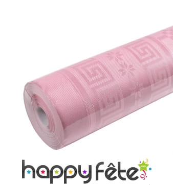 Nappe rose clair damassée de 1,5 x 6m
