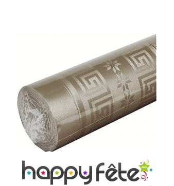 Nappe taupe damassée 1.20m x 6 m