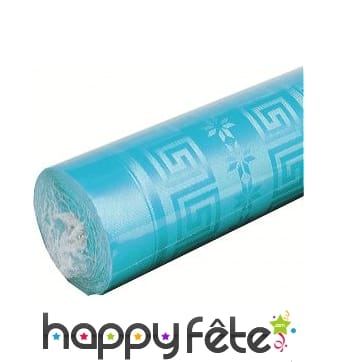 Nappe turquoise damassée 1.20m x 6 m