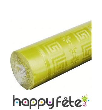 Nappe vert anis damassée 1.20m x 6 m