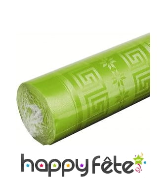 Nappe vert pomme damassée 1.20m x 6 m