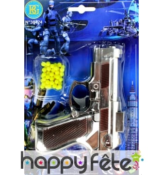 Pistolet argenté à billes