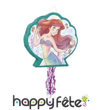 Pinata Ariel coquillage à ficelle de 55 cm