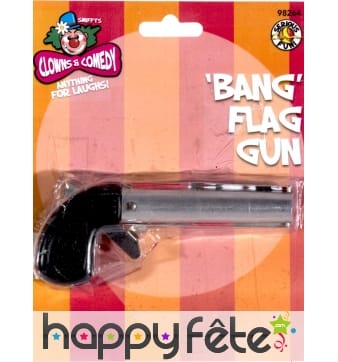 Pistolet avec drapeau bang