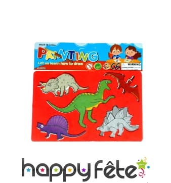 Pochoir avec formes de dinosaures