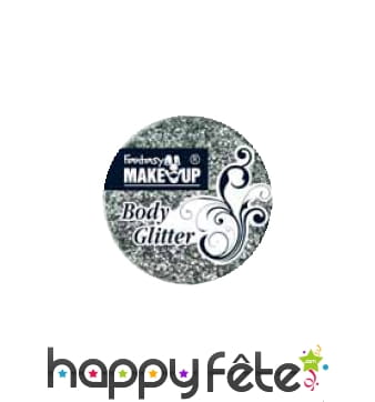 Paillettes argentées pour visage et corps