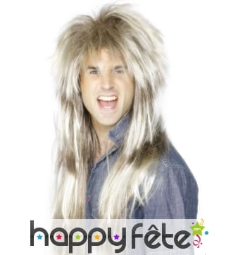 Perruque blonde brune années 80