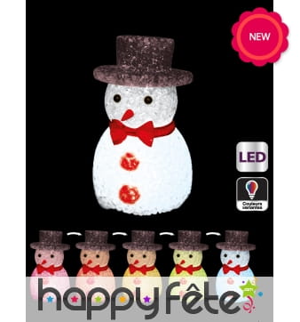 Petit bonhomme de neige lumineux de 11cm