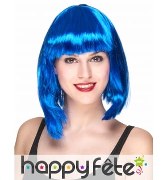 Perruque bleue glamour mi-longue