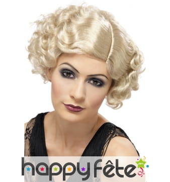 Perruque blonde jeune fille années 20