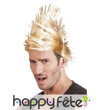 Perruque blonde punk pour homme