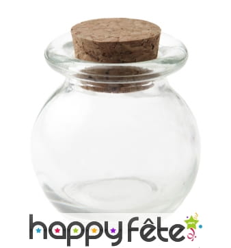 Petit bocal rond en verre avec bouchon