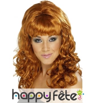 Perruque boucles sexy rousse